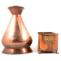 Georgian copper gallon haystack measure, and other metalwares