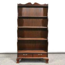 Reproduction mahogany waterfall bookcase