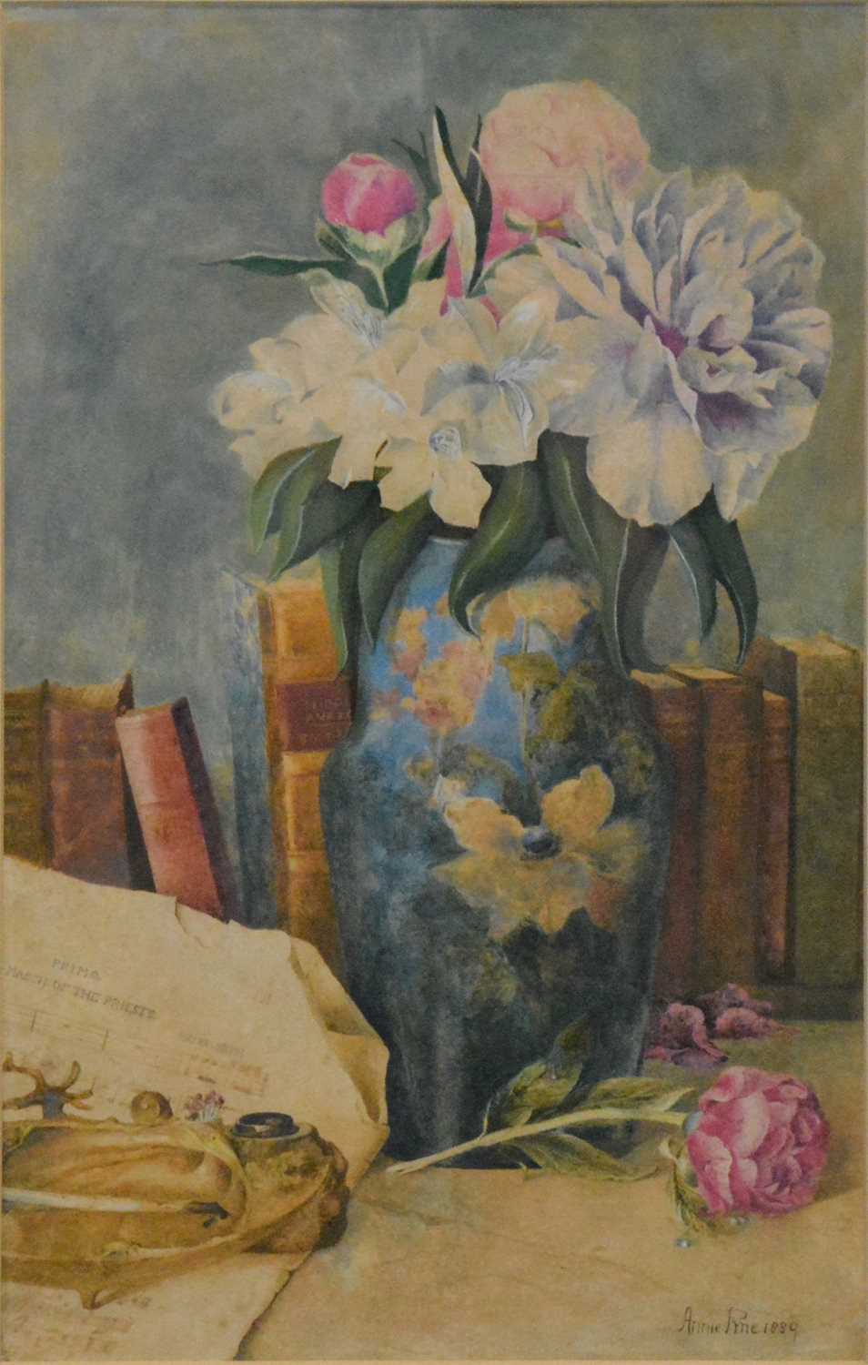 Annie Pyne, Still life with flowers in a vase,