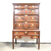 Jacobean oak chest on stand,