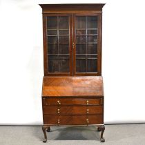 Stained mahogany bureau bookcase