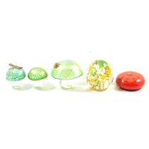 Collection of five modern glass paperweights