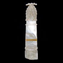 A Palais Royal mother-of-pearl needle case.