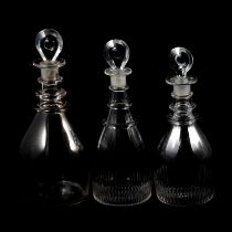 Three Georgian glass decanters