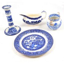 Box of blue and white ware ceramics