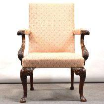 George III mahogany Gainsborough chair,