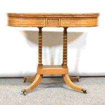 Regency mahogany bowfront tea table and one other