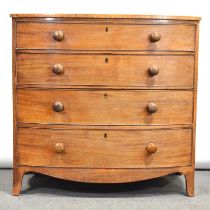 George IV mahogany bowfront chest of drawers