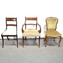 Seven mahogany dining chairs