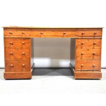 Victorian mahogany twin pedestal desk