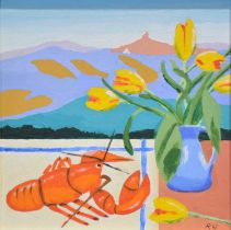 Roger Whiteway, Cornish lobster and a pastel drawing