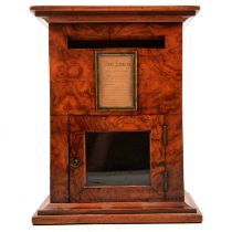 Victorian figured walnut Country House letterbox