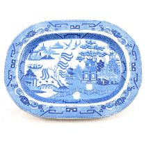 Blue and white meat platter, John Rogers & Son