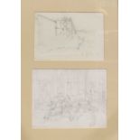 § John Aldridge, two pencil sketches,