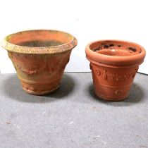 Two large terracotta planters