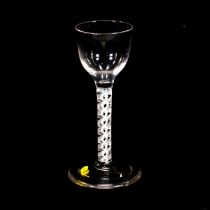 Wine glass, with double series opaque twist stem