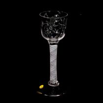 Wine glass, with multi-spiral opaque twist stem