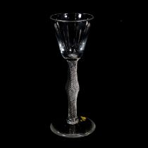 Wine glass, with multi-spiral air-twist stem