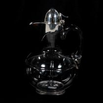 Victorian silver mounted glass claret jug,