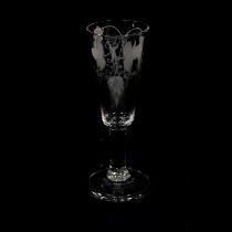 Ale glass, engraved decoration