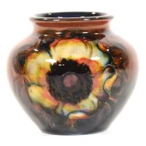 William Moorcroft, flambe anemone squat vase,