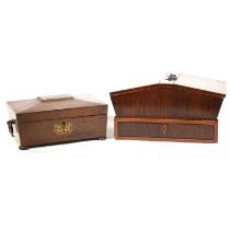 Two Victorian work boxes,