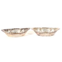 Pair of Victorian silver sweetmeat baskets,