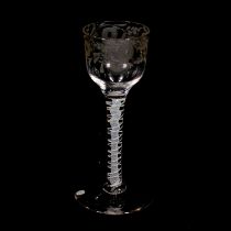 Wine glass, double series opaque twist stem