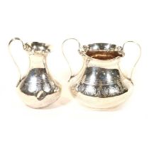 Victorian silver milk jug and sugar bowl,