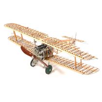 Model World War I Sopwith Camel single seater bi-plane,