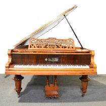 Stingl Freres, Vienna, walnut cased grand piano,