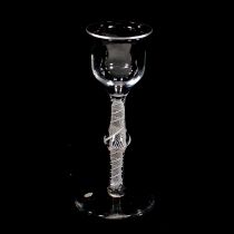 Wine glass, multiple-series opaque twist stem