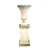 Haddonstone Winslow vase on a matched pedestal,