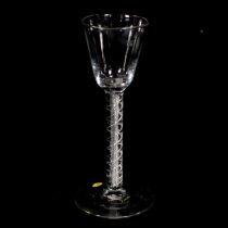 Wine glass, with double series air-twist stem