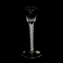 Tall cordial glass, double series opaque twist stem