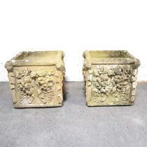 Pair of Haddonstone Box planters,