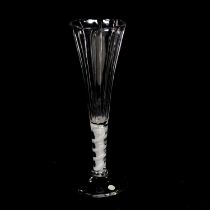 Tall champagne flute, double series opaque twist stem