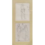 § John Aldridge, six pencil sketches,