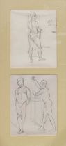 § John Aldridge, six pencil sketches,