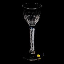 Wine glass, with multi-ply opaque twist stem