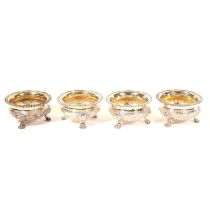Set of four George IV silver salts,