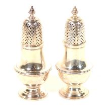 Pair of silver sugar casters,