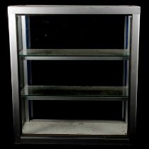 Small aluminium and glass table-top display cabinet