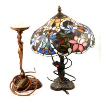 Pair of Art Deco style table lamps and two others,