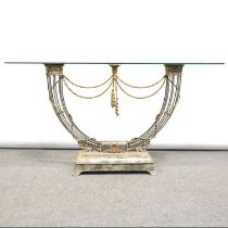 Contemporary metal console table,