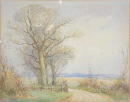 Frank Jowett, Country lane, and another painting.
