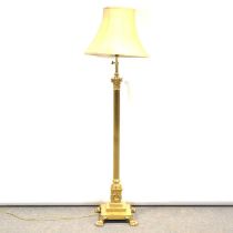 Brass standard lamp,