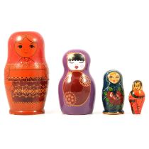 Various Russian dolls, atomisers, etc