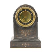 French black marble mantel clock,