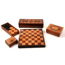 Draughts and various gaming boards and boxes,